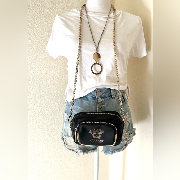 NEW Versace Parfums Black Gold Clutch/Crossbody Bag Authentic - Picture 7 of 7